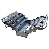 HEMMDAL Werkzeugkasten leer | mit 6 aufklappbaren Fächern | HxBxT 26,5 x 56 x 22 cm | Metall Werkzeugkoffer ohne Werkzeug | langlebig & stabil | Metall-Werkzeugkasten | Werkzeugkiste | Made in EU