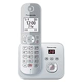 Panasonic KX-TG6861GS Schnurlostelefon mit Anrufbeantworter (Bis zu 1.000 Telefonnummern sperren, übersichtliche Schriftgröße, lauter Hörer, Voll-Duplex Freisprechen) perl-silber