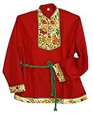 Russisches Hemd Kosakenhemd Kosaken Kostüm Hochloma Rot (L)