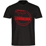 VIMAVERTRIEB® Herren T-Shirt Leverkusen - Meine Fankurve - Druck: rot - Männer Shirt Fußball Fanartikel Fanshop - Größe: XL schwarz