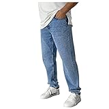 KAIXLIONLY Jeans Herren Einfarbig Jeanshosen Casual Breite Hosen Herrenjeans Lässige Denimhosen Sporthose Jeanshose Stretch-Denim Männer Jeans-Hose Denim Pants