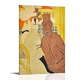 ZhuCaiRr Henri De Toulouse Lautrec Malerwerke (englisch im Moulin Rouge) Poster, Wandkunst, Geschenke, Schlafzimmer, Drucke, Heimdekoration, hängendes Bild, Leinwandbild, Gemälde, 60 x 90