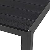 FineHome Aluminium Polywood Gartentisch Esstisch Gartenmöbel anthrazit/schwarz Tisch Holzimitat wetterfest 160x90x74cm