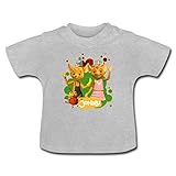 Spreadshirt JoNaLu Jo Naya Und Lu Winken Fröhlich Baby Bio-T-Shirt mit Rundhals, 6-12 Monate, Grau meliert