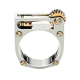 Mechanischer Goldring Gravur Handwerk Motorrad Einzylinder Motor Form geometrische Ring Persönlichkeit Alltag Casual Accessoires Größe 6-11
