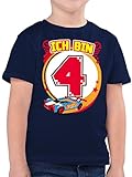 Hot Wheels Jungen - Ich Bin 4 - Rennauto - 116 (5/6 Jahre) - Dunkelblau - Geburtstag Tshirt 4 Jahre - F130K - Kinder Tshirts und T-Shirt für Jungen