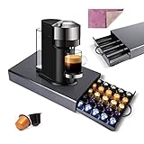 Myiosus Nespresso Kapselhalter, Kaffee Kapsel Aufbewahrung Schublade für 45 Kapseln, KaffeeMaschine Ständer & Kaffeepads Organizer, Aufbewahrungsbox für Küchen Haushalt Büro - mit 1 Mikrofasertücher