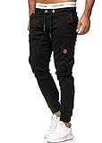 OneRedox Herren Chino Pants | Jeans | Skinny Fit | Modell 3301 (40/32 (Fällt eine Nummer Kleiner aus), Schwarz)