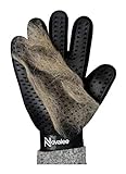 Novalee Haustier Bürsten Handschuh (schwarz) für Hund, Katze & Pferd Fellpflege-Handschuhe Massage und Tierhaar-Entfernung