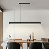SENFAY 100cm Moderne LED Pendelleuchte esszimmer dimmbar hängelampe esstisch schwarz, Linear design hängeleuchte mit Fernbedienung, 36W Esszimmerlampe hängend Höhenverstellbar Esstischlampe, Bürolamp
