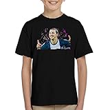 VINTRO Sidney Maurer Zlatan Ibrahimovic Pointing Up Kinder T-Shirt Original Portrait Gr. 9 Jahre, Schwarz