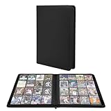 Premium 1000+ Pockets Trading Card Binder, 16-Pocket Ringless Side-Loading Album for TCG, MTG, Lorcana, Sports & Standard Size Cards (Black2)