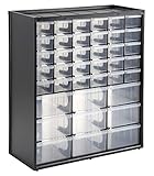 STANLEY Werkzeug Organizer - Werkzeugbox Werkzeugkoffer leer Werkzeugkasten (mit 39 Schubfächern, Maße 36.5 x 43.5 x 15.5 cm, geeignet für Wandmontage) 1-93-981, Mehrfarbig,