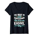 Damen Dat Is So Ein Kassel Ding T Shirt I Deutsche Stadt T Shirt T-Shirt mit V-Ausschnitt