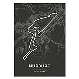 Nürburgring Rennstrecken Poster - Geschenk für Motorsport-Fans (21x30 CM (DIN A4))