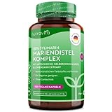 Mariendistel Komplex - 150 Vegane Kapseln - 80% Silymarin Anteil - 5 Monatsvorrat - Laborgeprüft (Wirkstoffgehalt & Reinheit) - Premium Qualität - Hergestellt von Nutravita