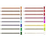 Staedler Noris Line Buntstifte, Paket aus Warmen Farben, zum Zeichnen von Naturbildern, Fluoreszente Wachsmine, ergonomisch, 16 Stiften in vielen Farben unverpackt