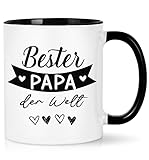 Joymaking Tasse Bester PAPA der Welt, Geschenkidee für Papa zum Geburtstag, Vatertag, Weihnachtsgeschenke für Papa, Vatertag Geschenk Kaffeetasse, 320ml Schwarz