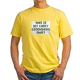 CafePress - Lucky Geocaching - T-Shirt aus 100% Baumwolle Gr. M, gelb