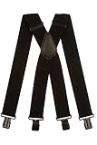 Olata Extra Breite Hosenträger für Herren – 5 cm breit, Robust und Verstellbar mit Stabilen Clips, Ideal für Arbeit und Elegante Outfits. Schwarz (Schwarz Clips)