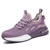 OZTYSGXM Arbeitsschuhe füR Herren und Damen – Bequeme Schutzschuhe mit Stahlkappe, Sicherheitsschuhe füR Outdoor-Abenteuer, Atmungsaktiv/Stoß- und Durchtrittsicher,40,Pink