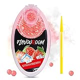 Flavouroom - Premium Ice Strawberry Kapseln 100er Set | DIY Eis Erdbeere Filter für unvergesslichen Flavour Geschmack | inkl. Box zur Aufbewahrung der aromatischen Click Hülsen Kugeln