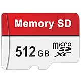 windyrow Micro SD Karte 512GB,Mini Wasserabweisend & Stoßfest SD Speicherkarte Hohe Kapazität 512GB Micro SD Memory Card für Kamera, Handy, Tablet, Spielkonsole, Dashcam, red