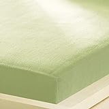 G Bettwarenshop Inkontinenz Spannbettlaken 2in1 • wasserdicht aus weichem Feinbiber • Spannbetttuch und Matratzenschutz in einem 90x190-100x200 cm lindgrün