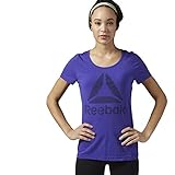 Reebok - WOR Show MESH Logo Tight T-Shirt - XS - Lila - Damen
