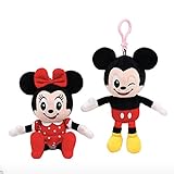 QINGAS 2 Stücke Mickey Und Minnie Stofftiere Nette Plüsch Schlüsselanhänger Schulranzen Anhänger Kinder, 15Cm Geburtstagsgeschenk Für Kinder Mädchen
