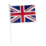 TRIXES 10 Stück britische Union Jack Fahnen mit Sticks rot weiß und blau für Sportveranstaltungen und andere Nationale Feierlichkeiten