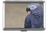 Zigarettenetui-Kasten, Papagei, afrikanischer grauer Papagei-Farbvogel-Visitenkarteninhaber C102
