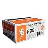 HEIZFUXX Holzbriketts Nestro Hartholz M Karton 12kg x 2 Gebinde 24kg 1 Paket Kaminbriketts Ofenbriketts Brennholz Brikett Gluthalter Briketts Palig