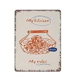 Kulinarisches Poster, Wandkunst, Küchen-/Café-Dekor, trendiges modernes Essen, Kochen, Essen, kreative Blechschilder, lustige Metallschilder, Vintage, für Zuhause, Garten, Cafés, Büros, Geschäfte, B