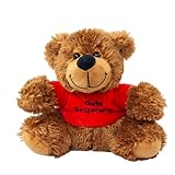 Bär mit roten Shirt Gute Besserung 16 cm Teddybär