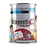 Magnetfarbe, extreme Haftkraft, allergikerfreundliche Wandfarbe für Innenräume,ohne Konservierungsmittel grau, 1 Liter (3 Neodym Magnete pro Dose)