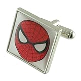Film Spiderman Hero Manschettenknöpfe für Herren Manschettenknöpfe Sterling Silber 925 massiv + personalisierte Gravur Box