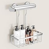 Duschablage Ohne Bohren Duschregal Hängen - Duschablage Zum Hängen Shampoo Halterung Für Dusche Duschkorb Ohne Bohren Dusche Halterung Shower Shelf Bad Regal Seifenhalter SS304 Edelstahl 30x13x8,5
