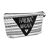 Loomiloo Kosmetik-Tasche Hakuna Matata - Aztec Kulturbeutel - Reiseapotheke - Urlaubs-Beutel - Make Up Bag - Full Print Schminktasche - Kulturtasche