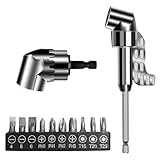 105° Winkelschrauber Vorsatz Adapter, Winkelbohraufsatz Corner Tool Screw Hub with Multi-function Bend Screwdriver Bit, 1/4-Zoll Sechskantschaft Winkelgetriebe für Garage, Bauarb
