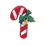 WFZ17 Weihnachts-Brosche mit Zuckerstangen-Motiv, Anstecknadel für Stoff, Ornament, mehrfarbig