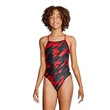 Speedo Damen-Badeanzug, einteilig, Powerflex, gekreuzter Rücken, bedruckt, Teamfarben für Erwachsene