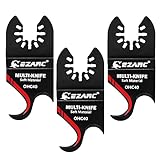EZARC Multitool Sägeblätter Multi-Messer Hakenmesserklinge 3pcs zum Schneiden für weiche Materialien, Dachschindeln, PVC-Teppich und Pappe