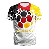 2022 Katar Fußball Weltmeisterschaft T-Shirt 3D Drucken Nationalflagge Kurzarm Rundhalsausschnitt Fanshirt Sport Casual Atmungsaktiv Trikots Shirt für Erwachsene und Kinder Deutschland 1# 110