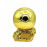 SRDASS Harz FußBall Ballon D'Or TrophäEn Galvanisierte Goldfarbe FußBall Bester Spieler TrophäE Fans Souvenir SammlerstüCke Kreative Festivalgeschenke,21cm