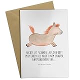 Mr. & Mrs. Panda Grußkarte Pferd springt - Weiß - Geburtstagskarte, Hochzeitskarte, Klappkarte, Einladungskarte, Glückwunschkarte