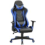 Yaheetech Gaming Stuhl, Racing Stuhl, Bürostuhl, ergonomischer Schreibtischstuhl, Drehstuhl Höhenverstellbare Chefsessel mit verstellbare Kopfstütze, Lendenstütze, PC Stuhl 150 kg belastbarkeit