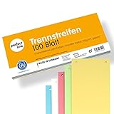 perfect line • 100 Trennstreifen, Recycling-Karton, 160 g/m², gelocht, MADE IN GERMANY
