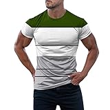 Zhiyao Herren T-Shirt 3D Druck Tee Shirt Sommer Oberteile Slim Fit Lässige Graphics Tees Rundhals Basic T-Shirt für Männer XXL Grün