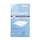 Onuge Bright White Teeth Whitening Strips Sensitive – Bleaching-Strips zur sanften Zahnaufhellung – Ohne Peroxid (für empfindliche Zähne / 28 Stripes / 14 Tage)